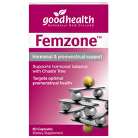 Femzone™ is a unique combination of key herbal extracts and vitamin B6 specifically designed to support hormonal balance, menstrual and reproductive health. Femzone™ provides premenstrual support for those experiencing mood swings, irritability, breast tenderness, bloating, and abdominal discomfort.